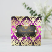 311 Jet Black Ciao Bella Pink Sass Metallic Gold Kaart (Staand voorkant)