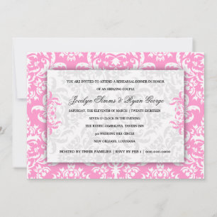 311 Jocelyn Pink Damask uitnodiging
