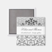 311-Kelsie Zilveren Glam w / Kroon Save the Date Magneet (Voorkant / Achterkant)