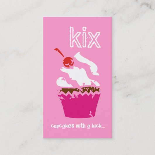 311 Kickin' Cupcake-aardbei Visitekaartje (Voorkant)