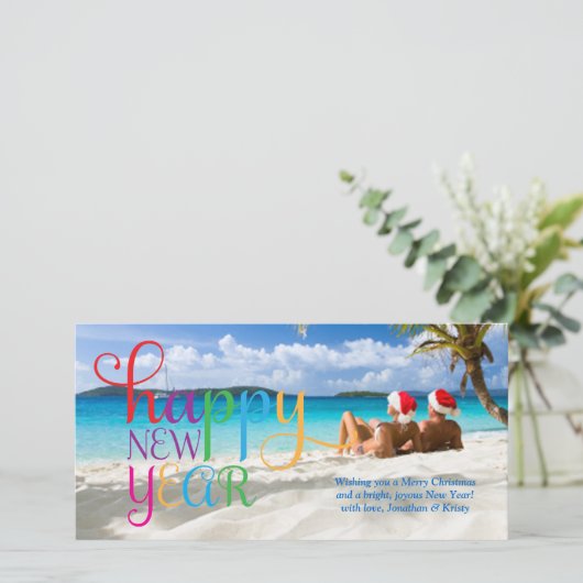 311 kleurrijke Happy New Year Kaart (Staand voorkant)