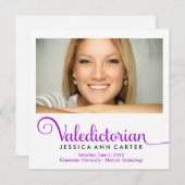 311 Koninklijk Paars Afstuderen van Valedictorian Aankondiging (Voorkant / Achterkant)