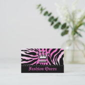 311-KROGEN | ZEBRA PRINT HOTT PINK VISITEKAARTJE (Staand voorkant)