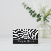 311-KROGEN | ZEBRA PRINT WHITE VISITEKAARTJE (Staand voorkant)