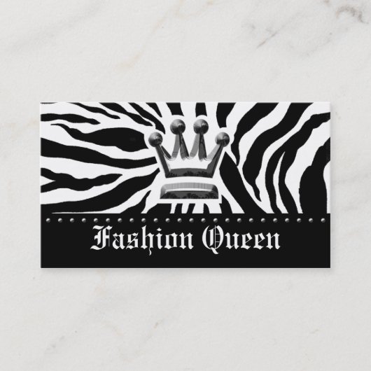 311-KROGEN | ZEBRA PRINT WHITE VISITEKAARTJE (Voorkant)