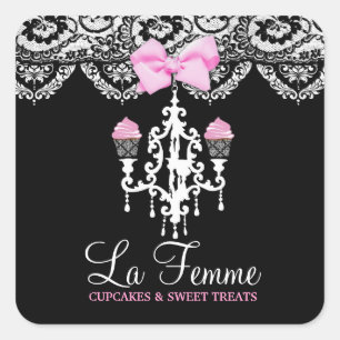 311 La Femme Cakes Black Vierkante Sticker