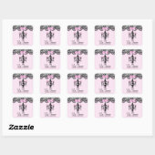 311 La Femme Cakes Roze Deux Vierkante Sticker (Vel)