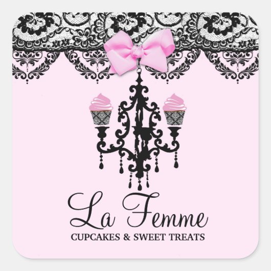 311 La Femme Cakes Roze Deux Vierkante Sticker (Voorkant)