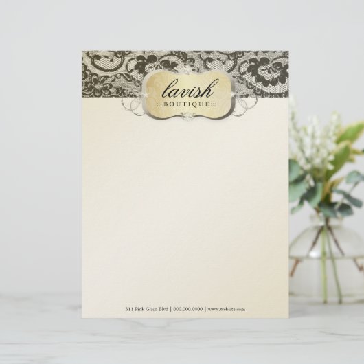 311 Lace de Luxe Gold Lace Custom Briefhoofd (Staand voorkant)