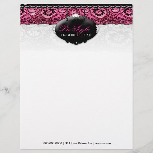311-Lace de Luxe - Roze diamanten Briefhoofd (Voorkant)