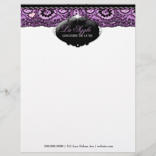 311-Lace de Luxe - Violet Gepersonaliseerd Briefhoofd (Voorkant)