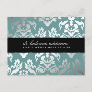 311 Ladonna Damask Blauwgroen Blue Briefkaart