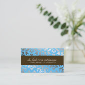 311 Ladonna Damask Blauwgroen Metallic Visitekaartje (Staand voorkant)