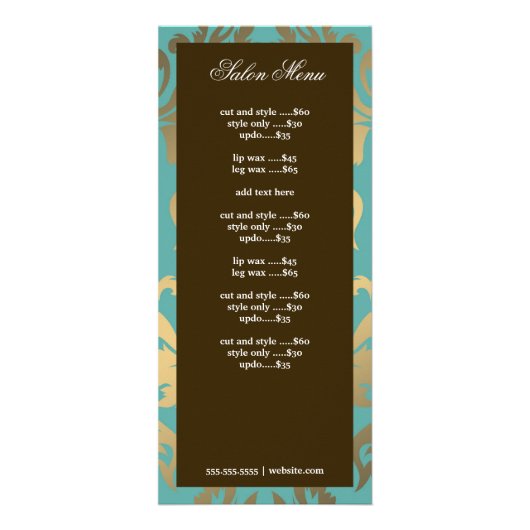 311 Ladonna Damask Brown Topaz Reclamekaart (Achterkant)