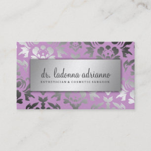 311 Ladonna Damask Silver Lush Lila Visitekaartje
