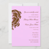 311-Lainey Pink & Chocolate Invitation Kaart (Achterkant)