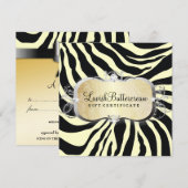 311 Lavish Butterroom Zebra Cadeaubon (Voorkant / Achterkant)