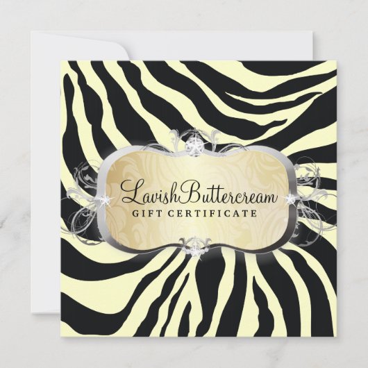 311 Lavish Butterroom Zebra Cadeaubon (Voorkant)