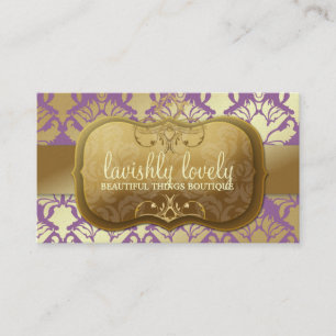 311 Lavish Golden Damask Shimmer Paars Visitekaartje