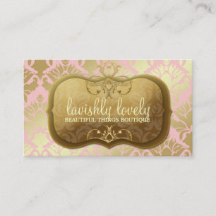 311 Lavish Golden Damask Shimmer Powder Pink Visitekaartje