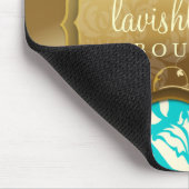 311 Lavish Golden Damask Shimmer Turquoise Muismat (Hoek)