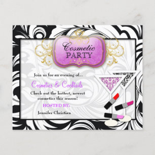 311-Lavish Paarse Bord Cosmetic Party Flyer