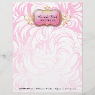 311-Lavish Pink - Letterhead   Roze achtergrond Custom Briefhoofd