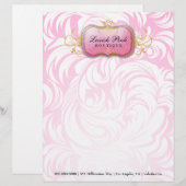 311-Lavish Pink - Letterhead | Roze achtergrond Custom Briefhoofd (Voorkant / Achterkant)