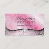 311-Lavish Pink Plater & Damask Shimmer Posh Pink Visitekaartje (Achterkant)