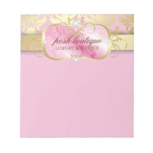 311 Lavish Pink Platter Gold Damask Notitieblok