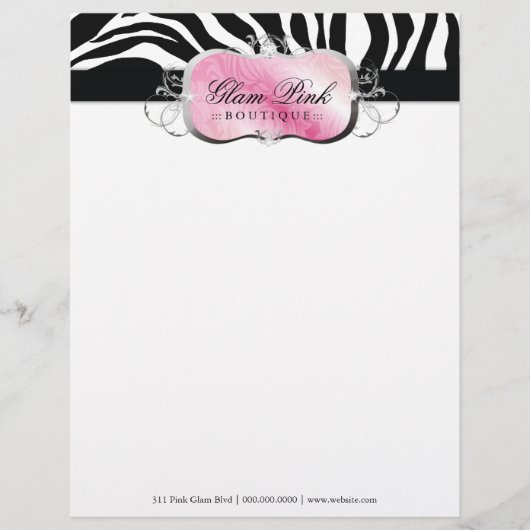 311 Lavish Pink Platter | Zebra Briefhoofd (Voorkant)