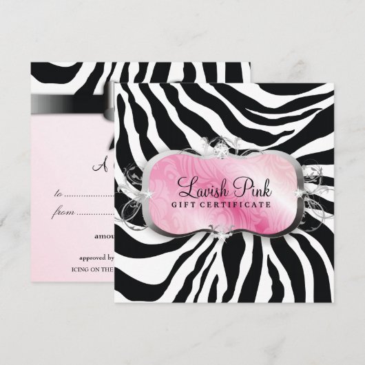 311 Lavish Pink Platter Zebra Cadeaubon (Voorkant / Achterkant)