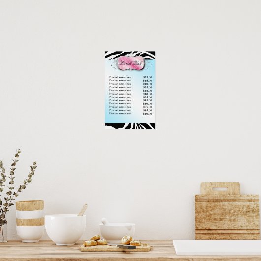 311 Lavish Pink Platter Zebra Poster (Keuken)