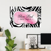 311 Lavish Pink Platter Zebra Silver Poster (Thuiskantoor)