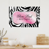 311 Lavish Pink Platter Zebra Silver Poster (Keuken)