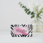 311 Lavish Pink Platter Zebra {Update} Visitekaartje (Staand voorkant)