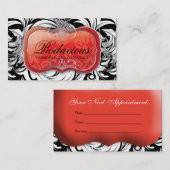 311 Lavish Red Bord Appointment Card Afsprakenkaartje (Voorkant / Achterkant)