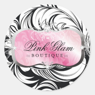 311 lavish roze roze zilverstickers ronde sticker