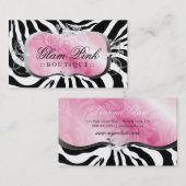 311 Lavish roze Zebra Visitekaartje (Voorkant / Achterkant)