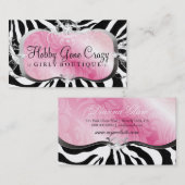 311 Lavish roze Zebra Visitekaartje (Voorkant / Achterkant)