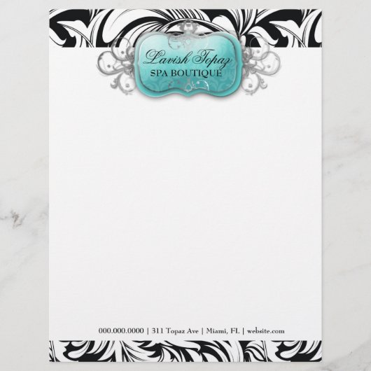 311-Lavish Topaz | Briefhoofd | Zwart (Voorkant)