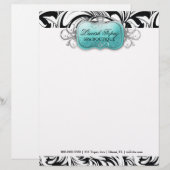 311-Lavish Topaz | Briefhoofd | Zwart (Voorkant / Achterkant)