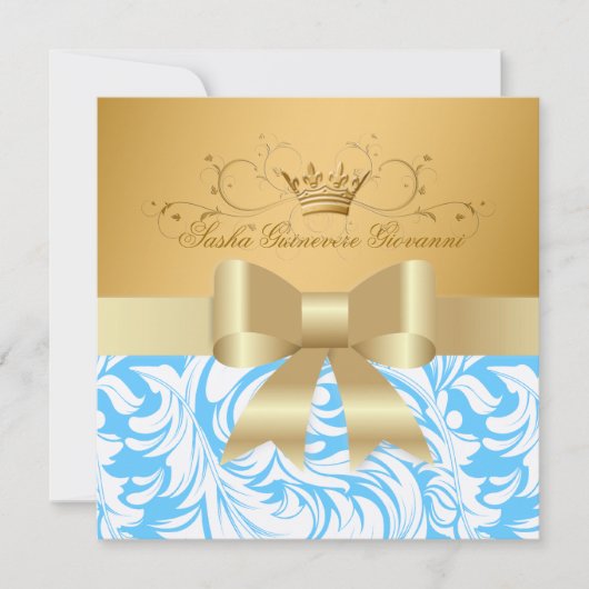 311-Lavishly Golden | Baby Boy Shower Kaart (Voorkant)