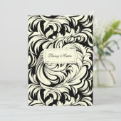 311-Lavishly Lainey Cream & Black #2 Uitnodiging (Staand voorkant)