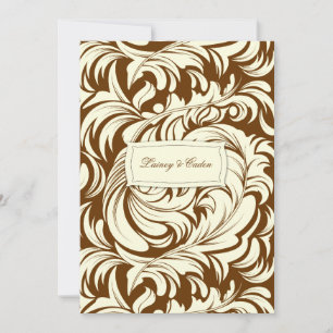 311-Lavishly Lainey Cream & Brown Invitation Kaart