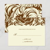 311-Lavishly Lainey Cream & Brown RSVP Kaartje (Voorkant / Achterkant)
