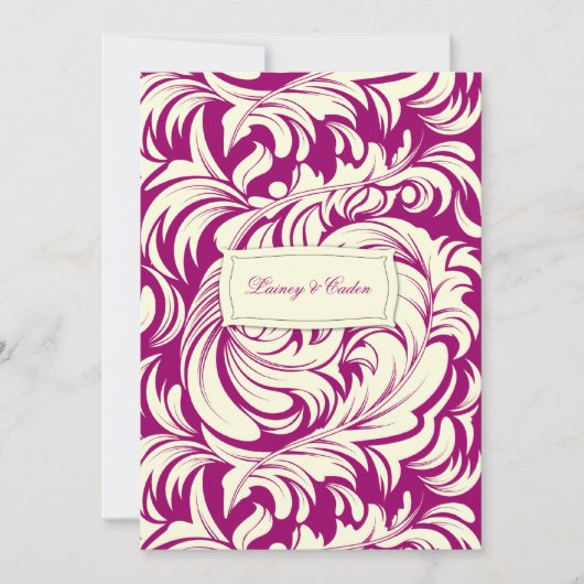 311-Lavishly Lainey Fuschia Uitnodiging (Voorkant)