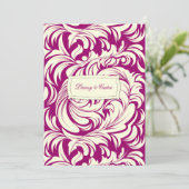 311-Lavishly Lainey Fuschia Uitnodiging (Staand voorkant)