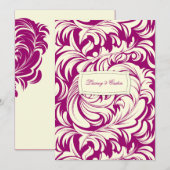 311-Lavishly Lainey Fuschia Uitnodiging (Voorkant / Achterkant)