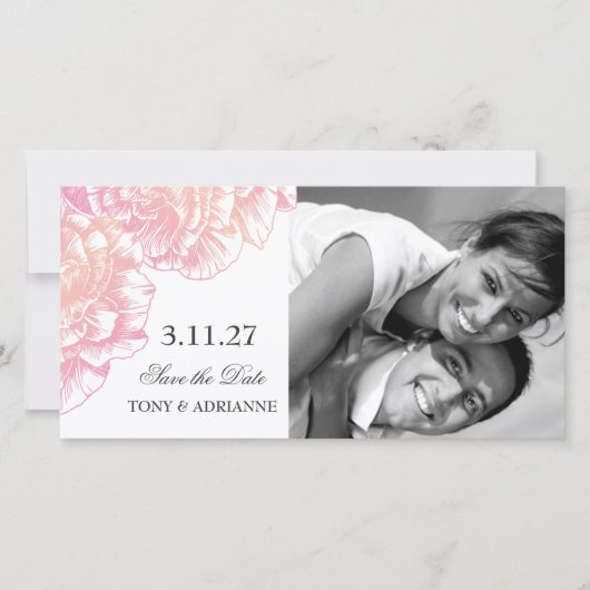 311-Le Plush Fleur - Black et White Save the Date (Voorkant)